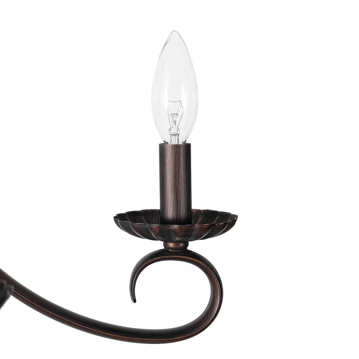 Vintage Heritage Bronze 6-Light Metal Candle Semi Flush Chandelier