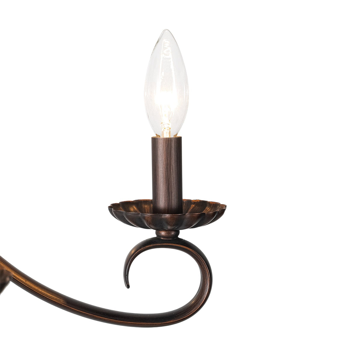 Vintage Heritage Bronze 6-Light Metal Candle Semi Flush Chandelier
