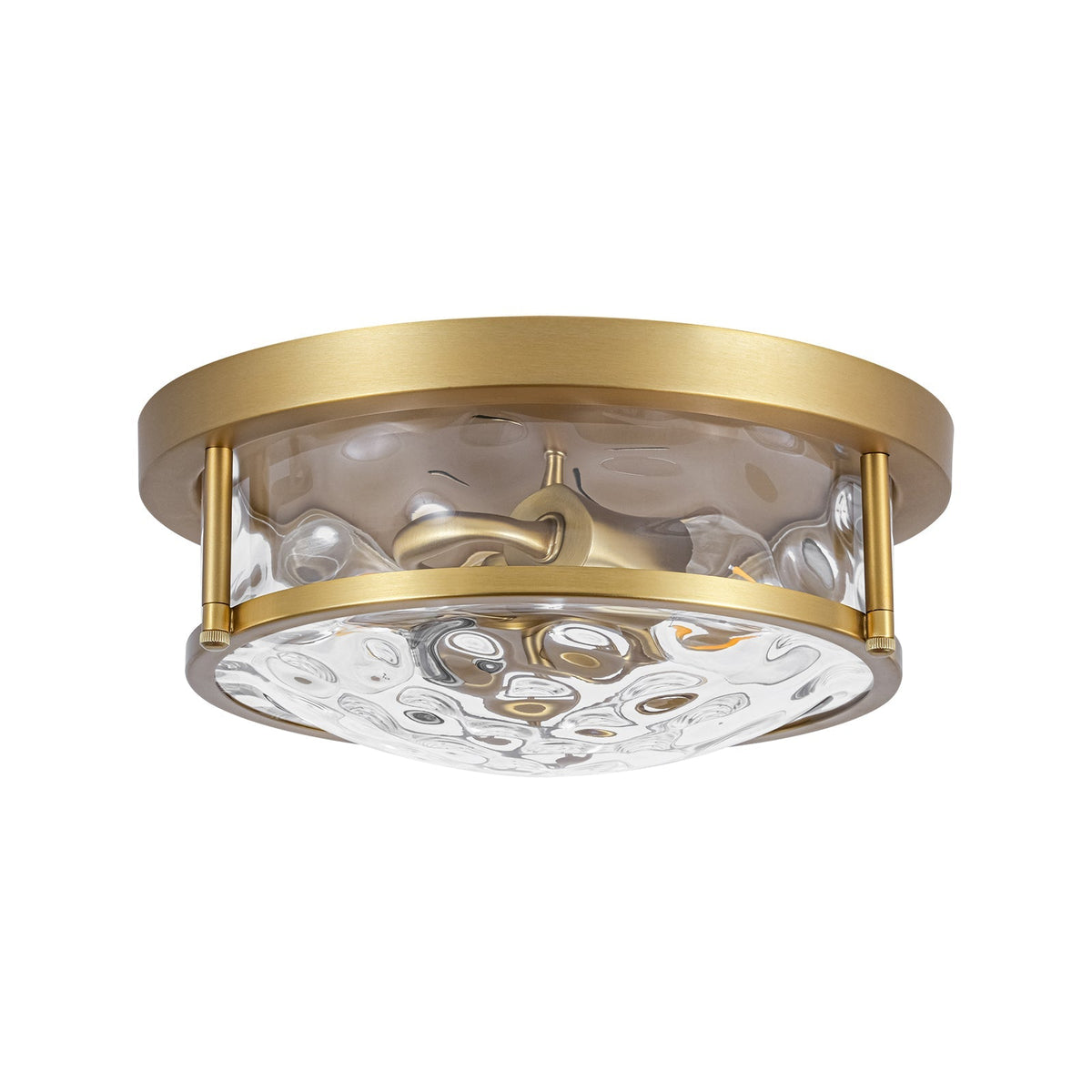 Water Hammered Glass Round Flush Mount Ceiling Light