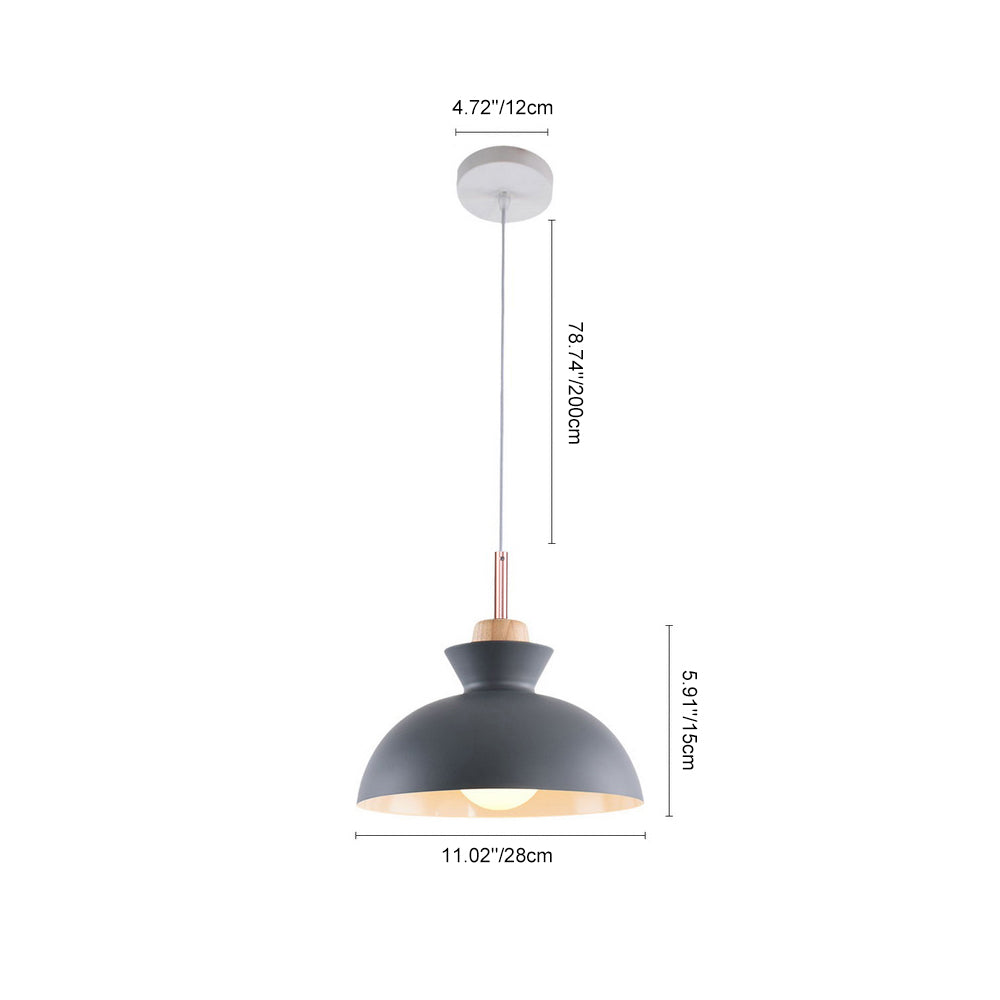 Scandinavian 1-light Dome Pendant Light