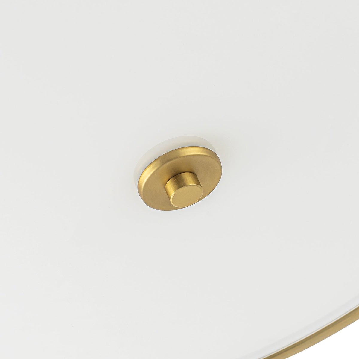 3-Light Brass White Fabric Drum Cage Semi Flush Mount