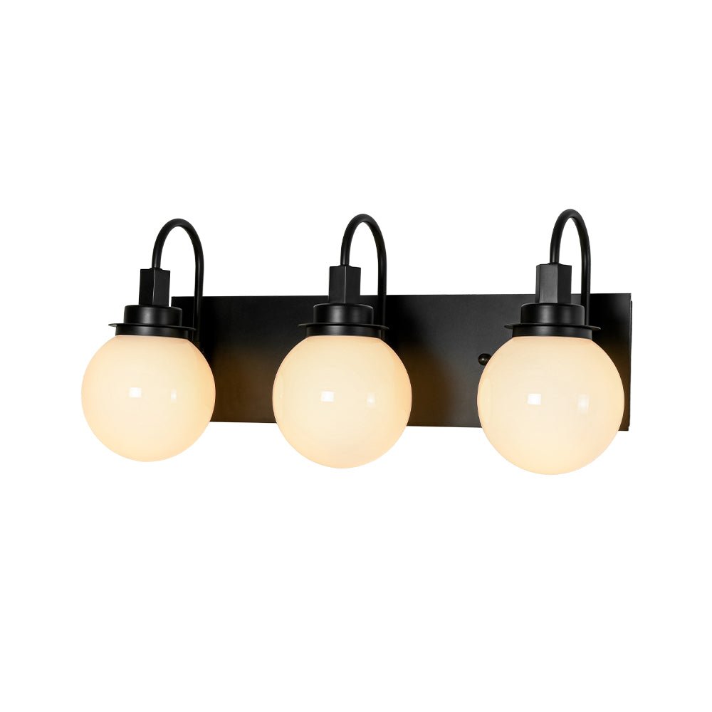 3-Light Shine Opal Glass Globe Bathroom Vanity Wall Sconce
