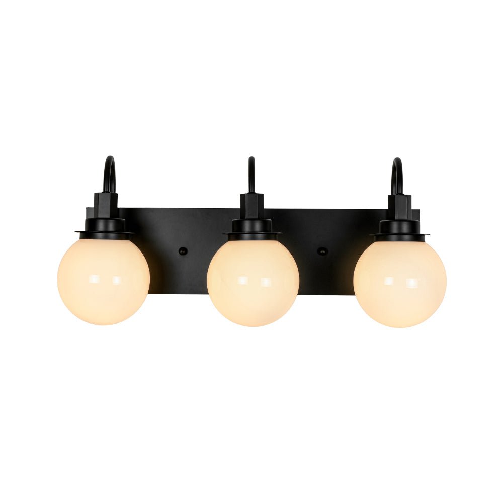 3-Light Shine Opal Glass Globe Bathroom Vanity Wall Sconce