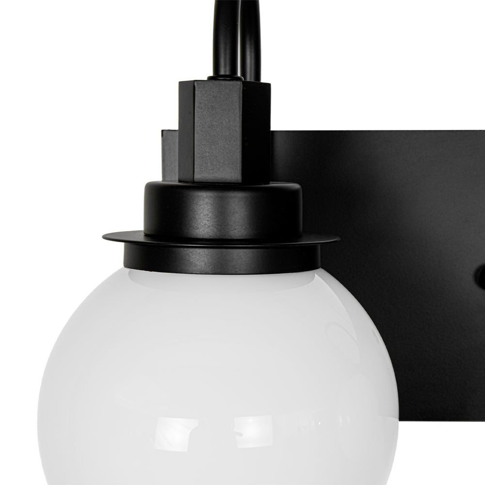 3-Light Shine Opal Glass Globe Bathroom Vanity Wall Sconce