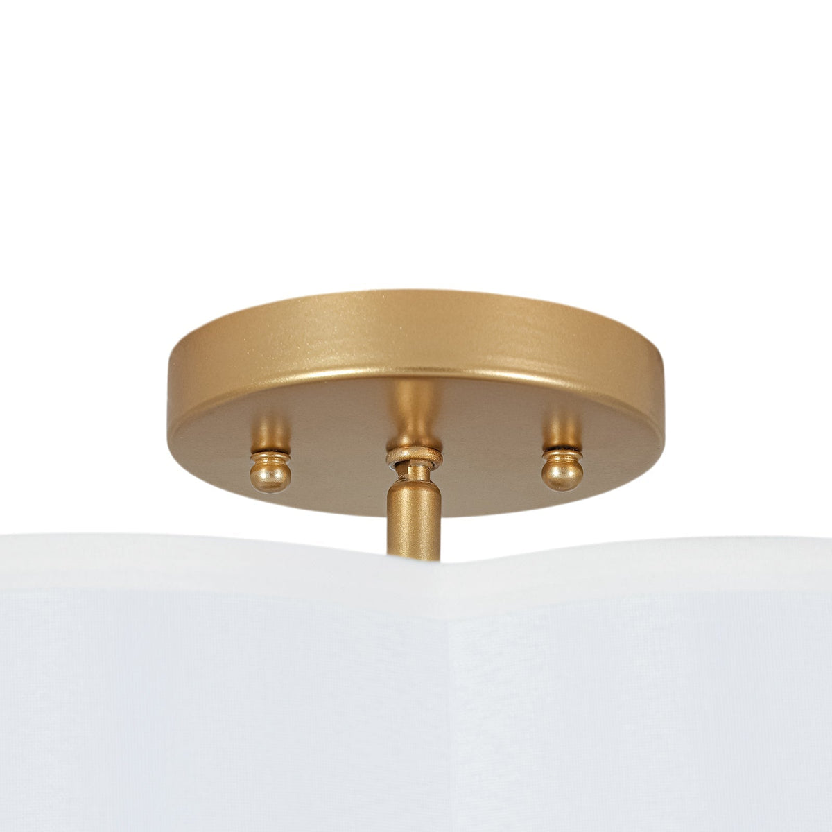 4-Light White Fabric Quatrefoil Cage Semi Flush Mount