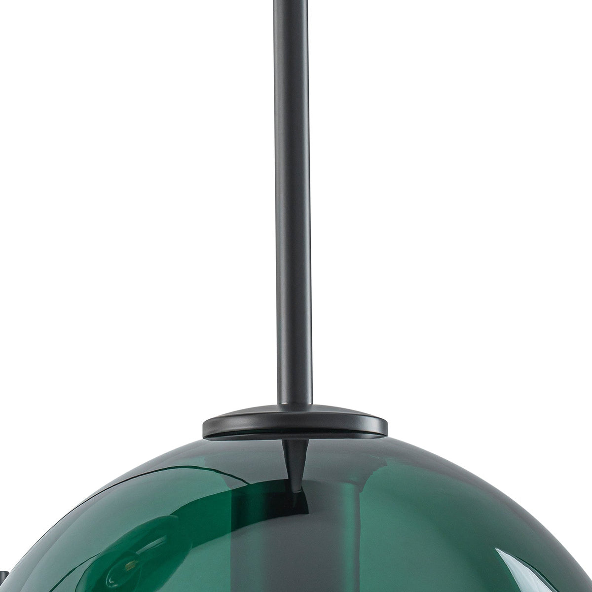 7-Light Cluster Green Glass Globe Bubble Island Pendant
