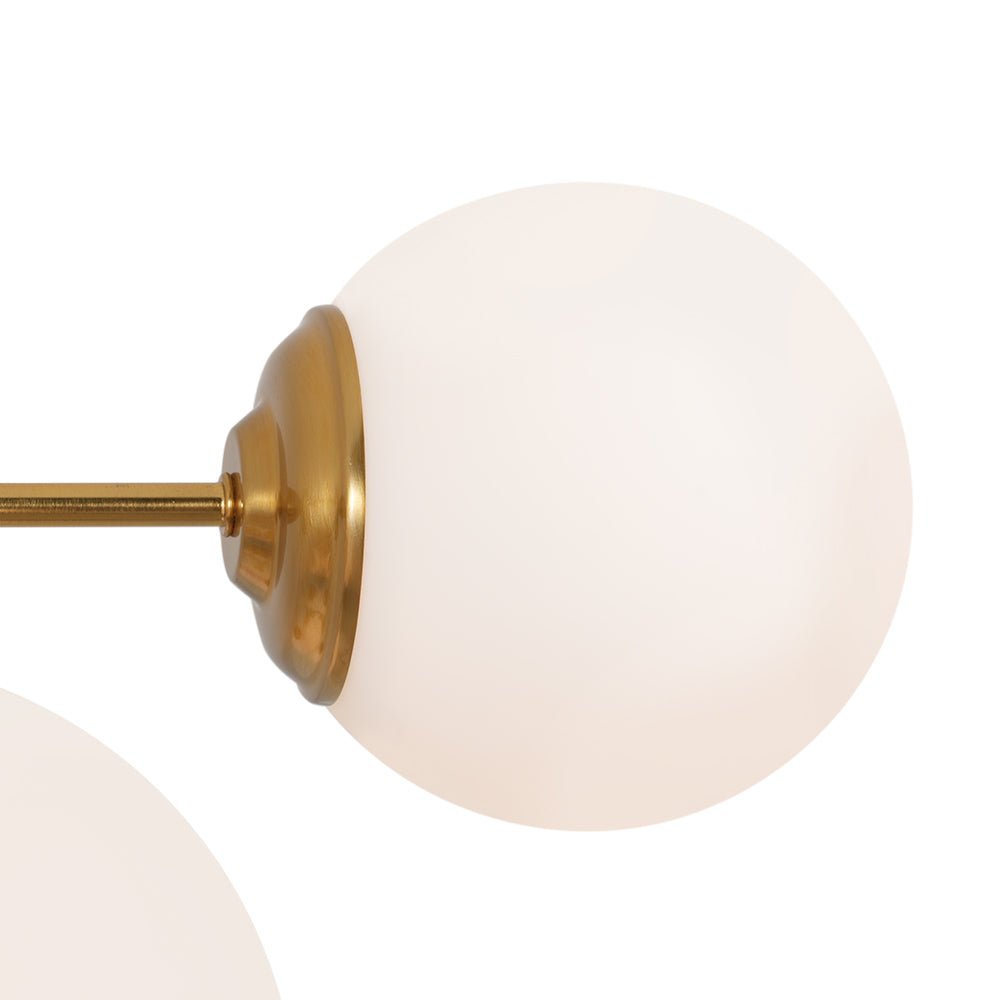 8-Light Opal Glass Bubble Sputnik Semi Flush Chandelier