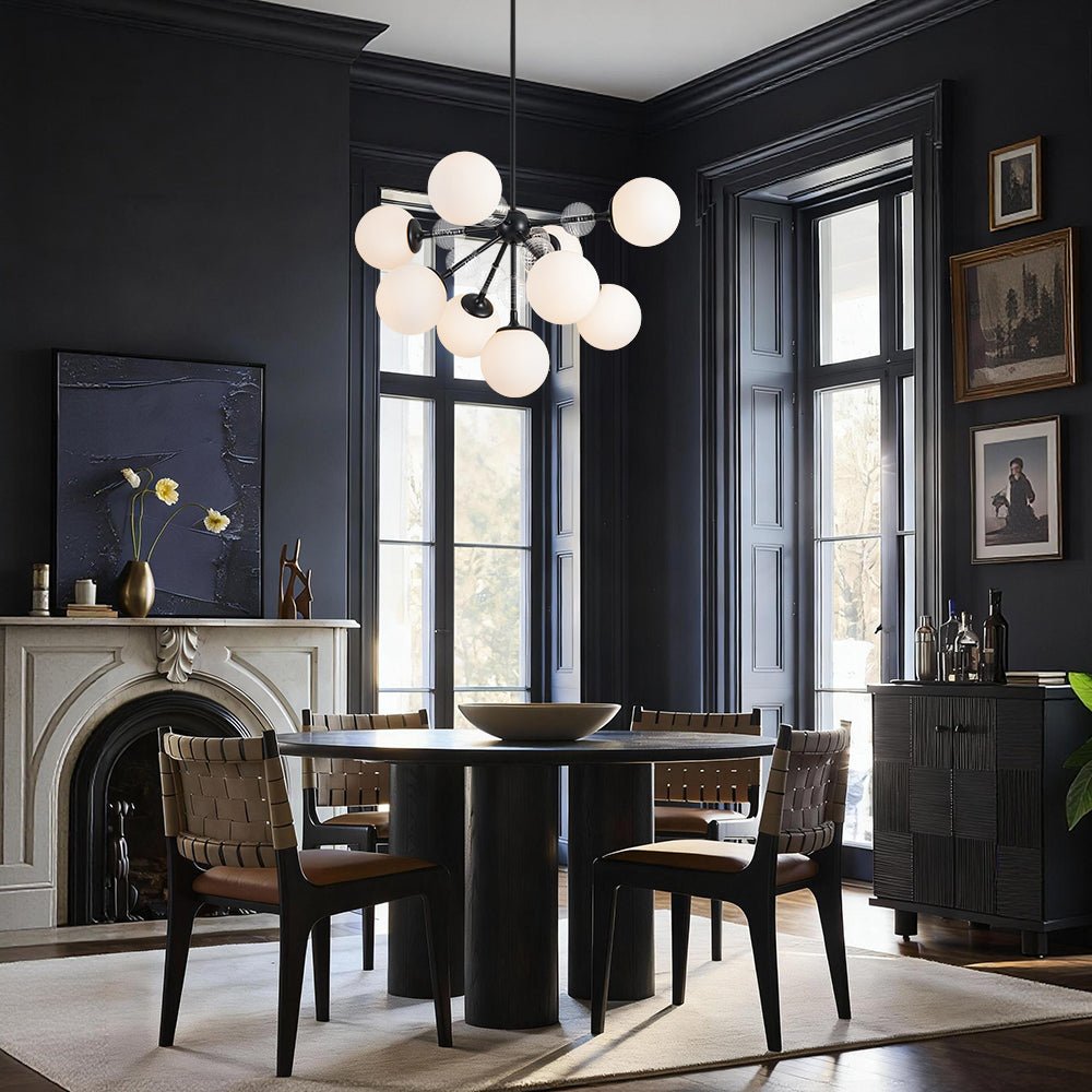 9-Light Tiered Sputnik Glass Globe Bubble Chandelier