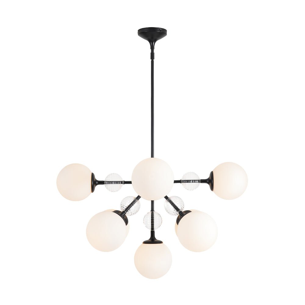 9-Light Tiered Sputnik Glass Globe Bubble Chandelier