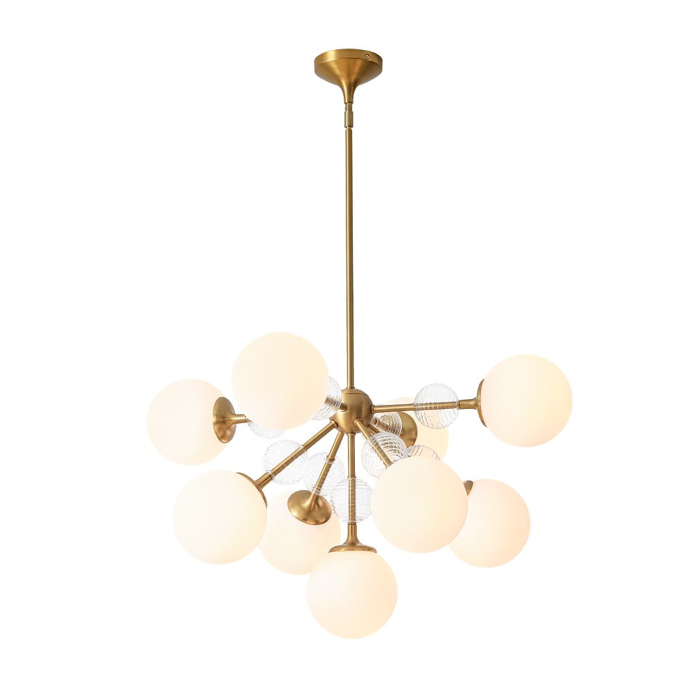 9-Light Tiered Sputnik Glass Globe Bubble Chandelier