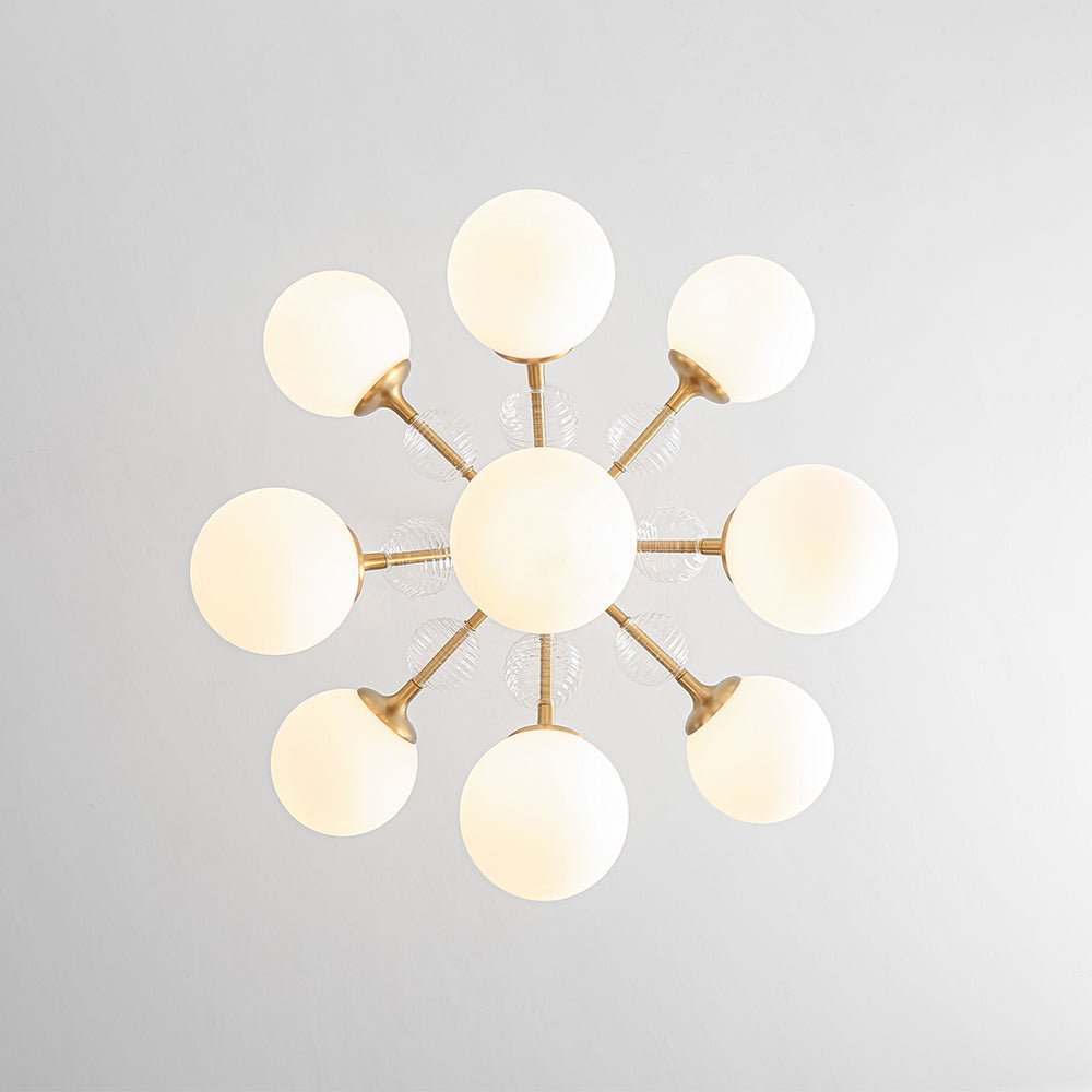 9-Light Tiered Sputnik Glass Globe Bubble Chandelier