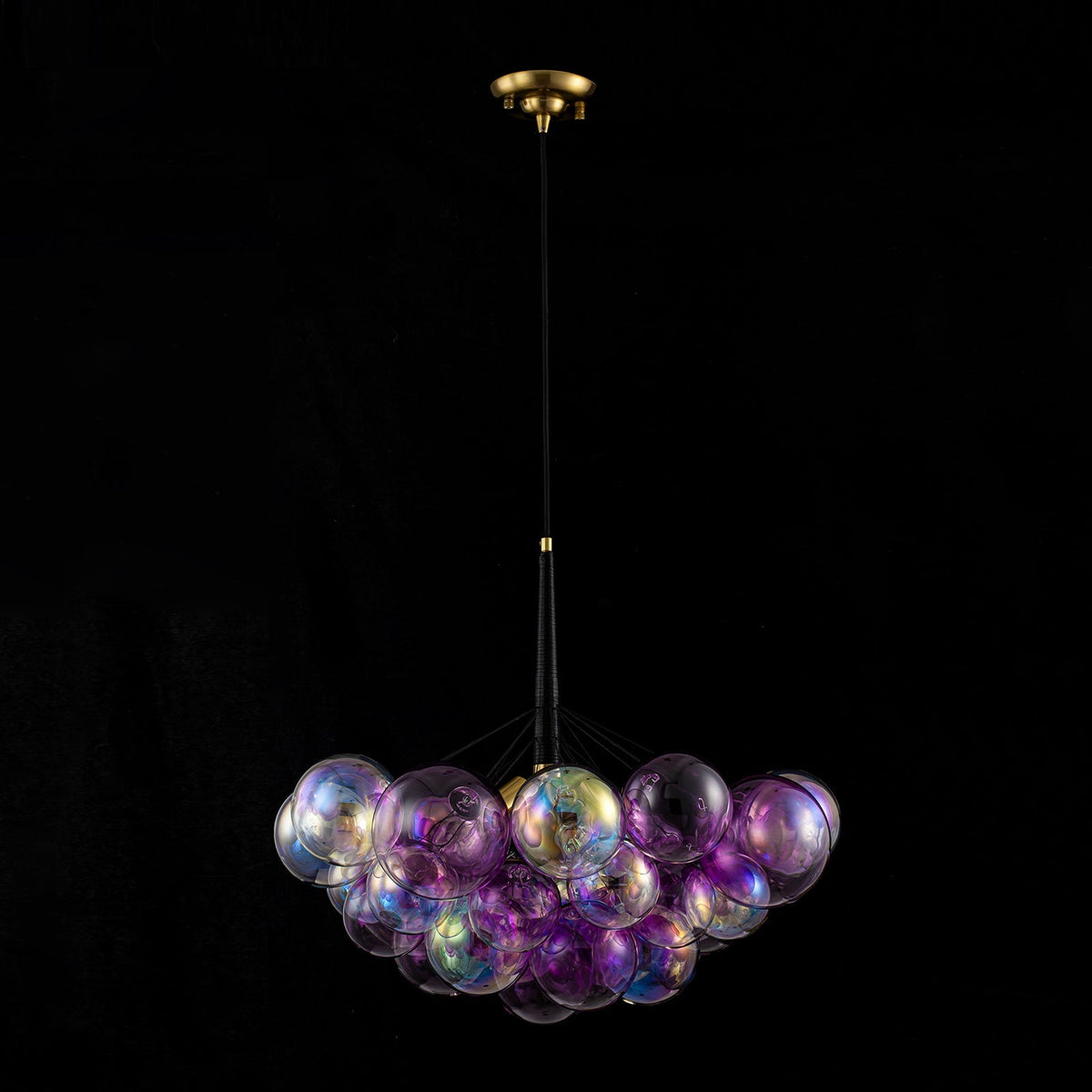 Barbie Cluster Sharp Pink Purple Glass Bubble Chandelier