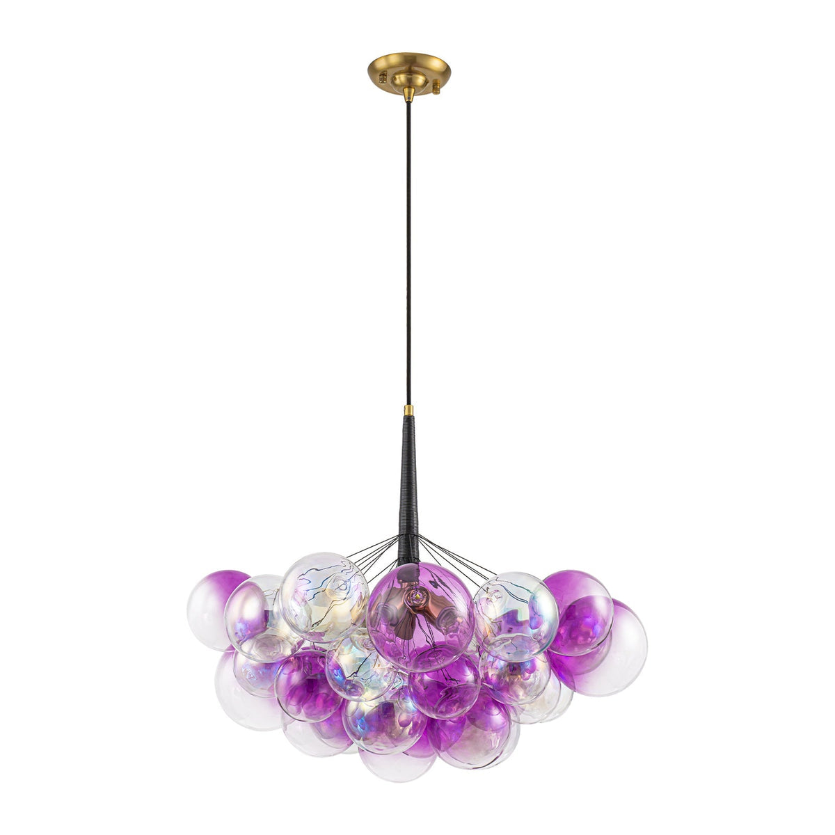 Barbie Cluster Sharp Pink Purple Glass Bubble Chandelier
