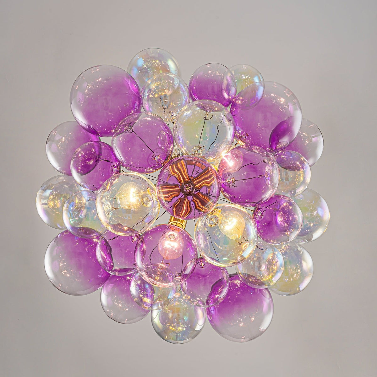 Barbie Cluster Sharp Pink Purple Glass Bubble Chandelier