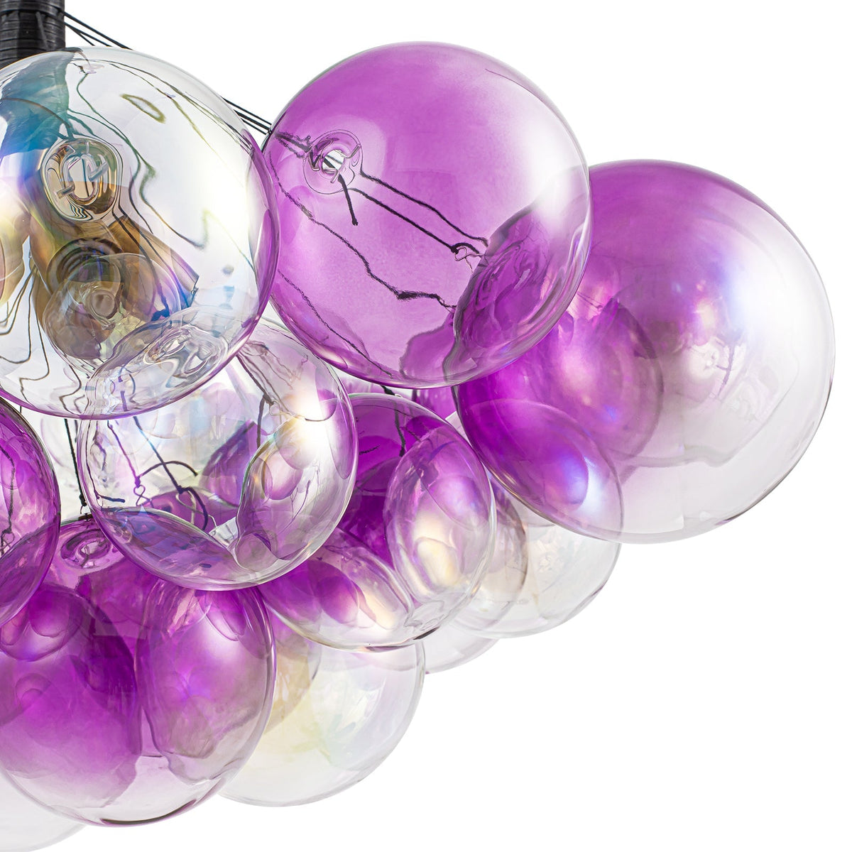 Barbie Cluster Sharp Pink Purple Glass Bubble Chandelier