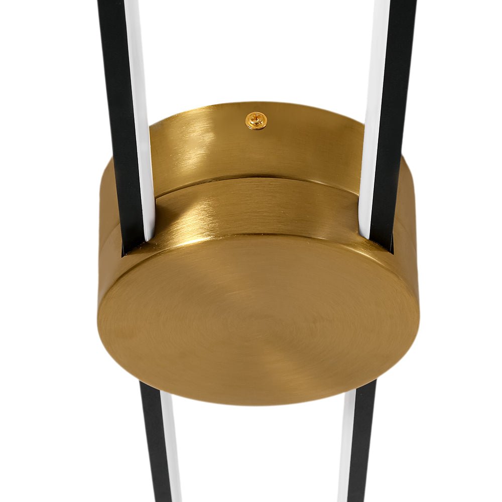 Black Brass Oval Ring Dimmable LED Semi Flush / Wall Light