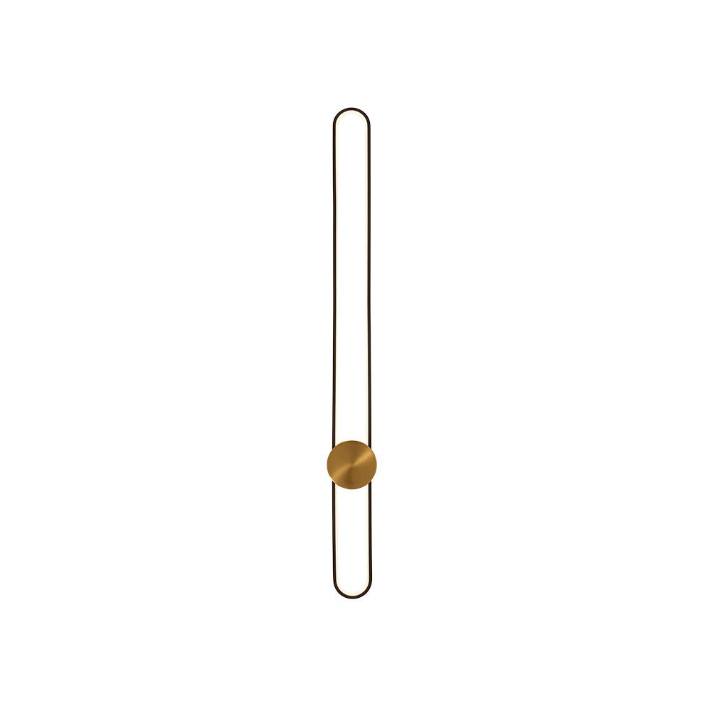 Black Brass Oval Ring Dimmable LED Semi Flush / Wall Light