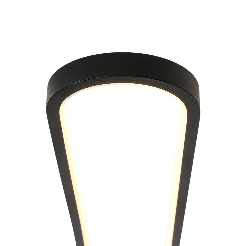 Black Brass Oval Ring Dimmable LED Semi Flush / Wall Light