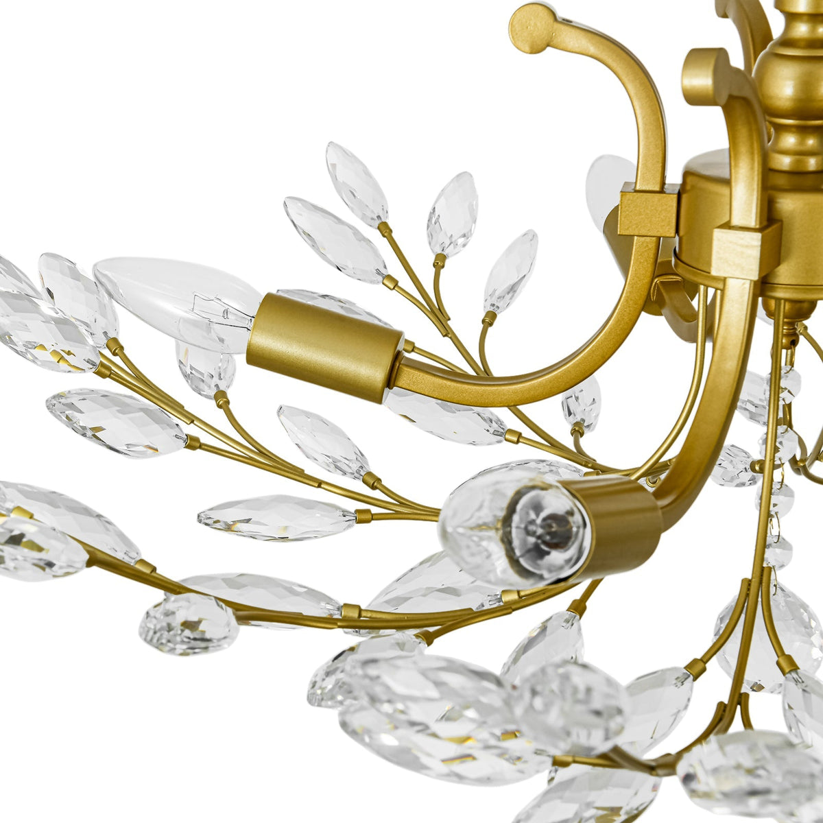 Bloom Glam Crystal Laurel Vine Brass Empire Semi Flush Mount