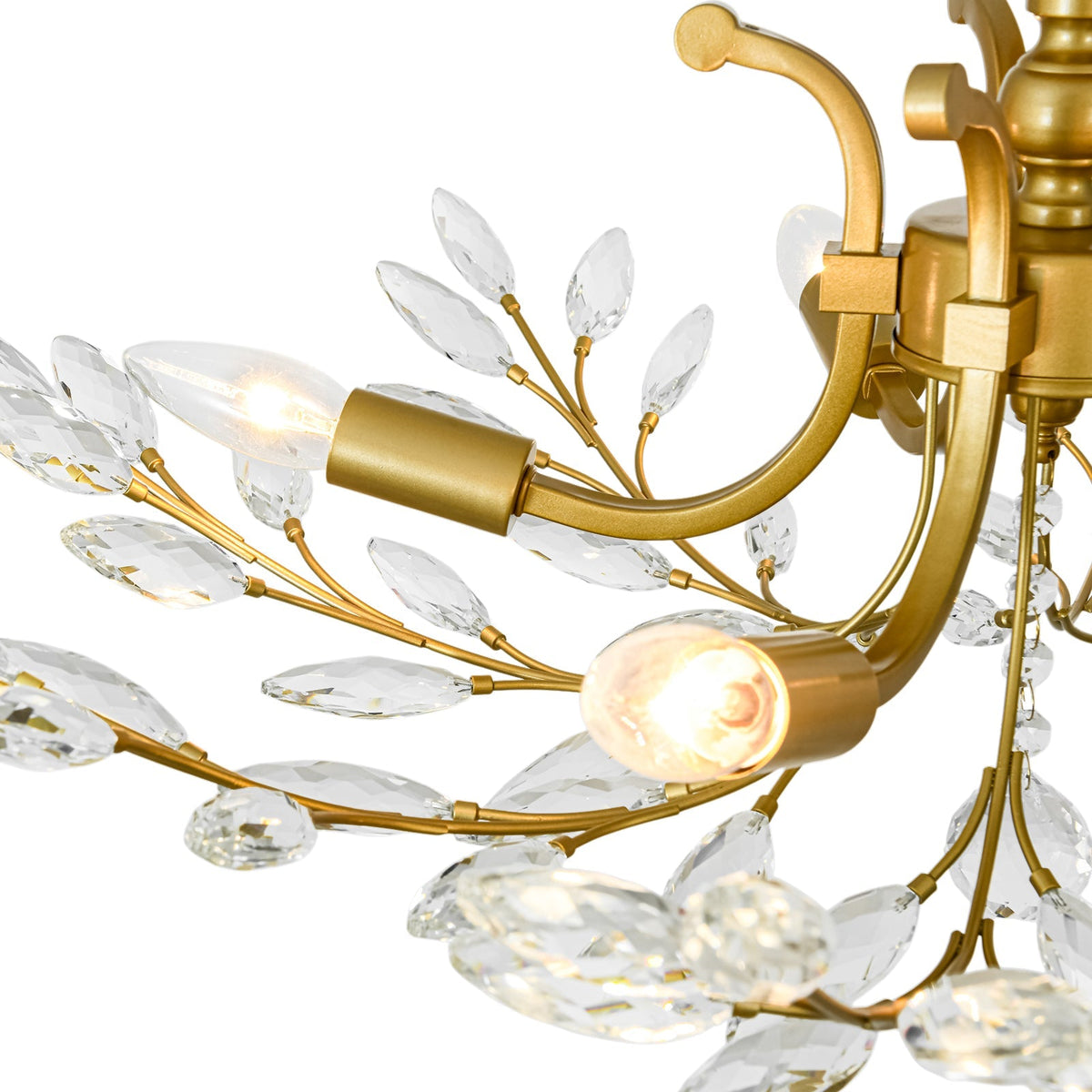 Bloom Glam Crystal Laurel Vine Brass Empire Semi Flush Mount
