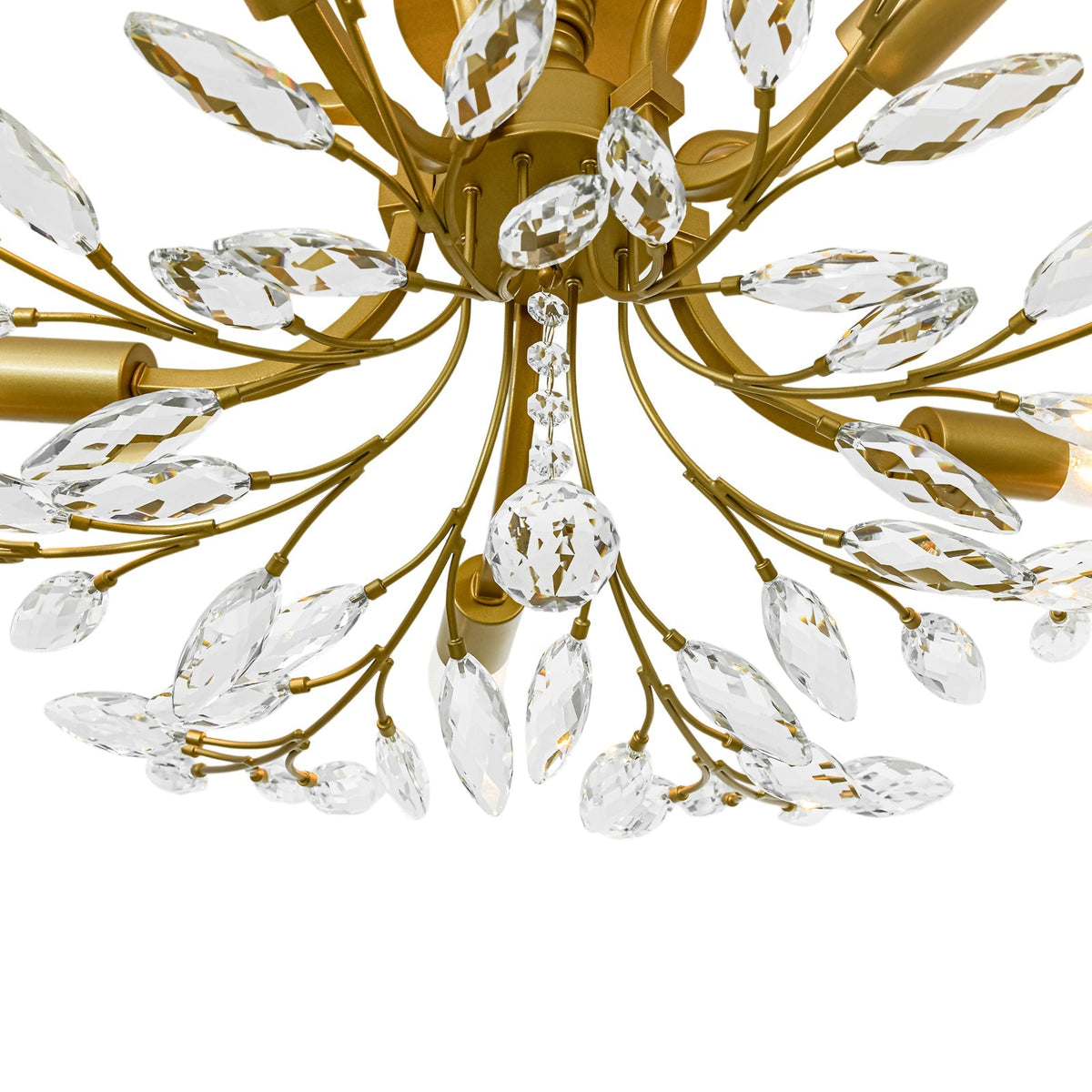 Bloom Glam Crystal Laurel Vine Brass Empire Semi Flush Mount
