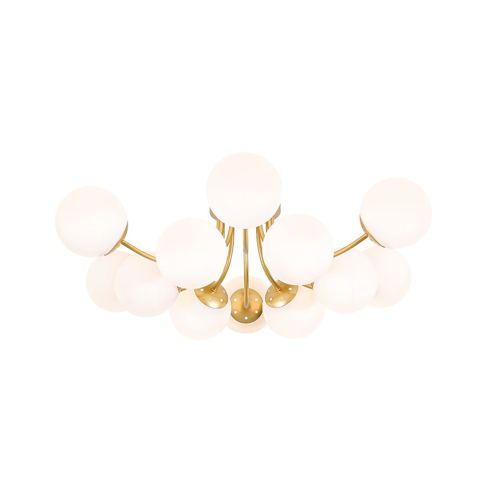 Bloom Tiered Frosted Glass Globe Bubble Semi Flush Chandelier