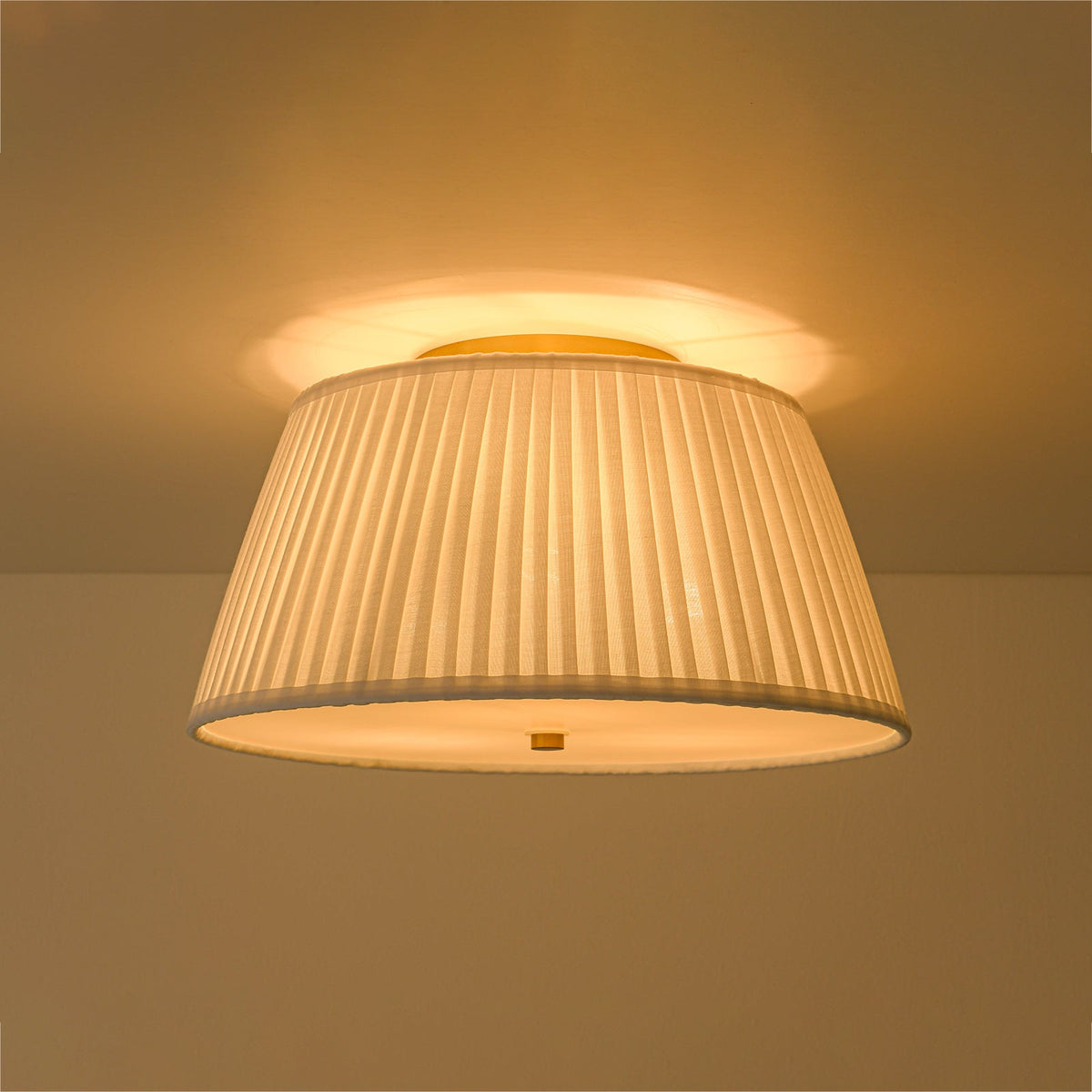 Boho 3-Light Round Pleated Fabric Drum Cage Flush Mount