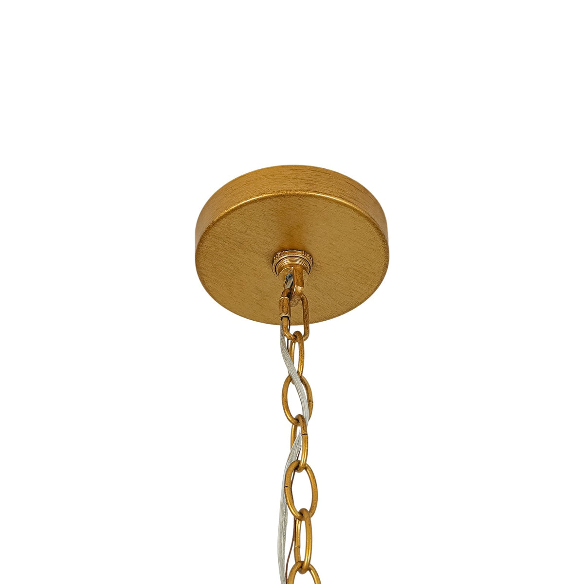 Brass 6-Light Candle Geometric Metal Drum Lantern Chandelier