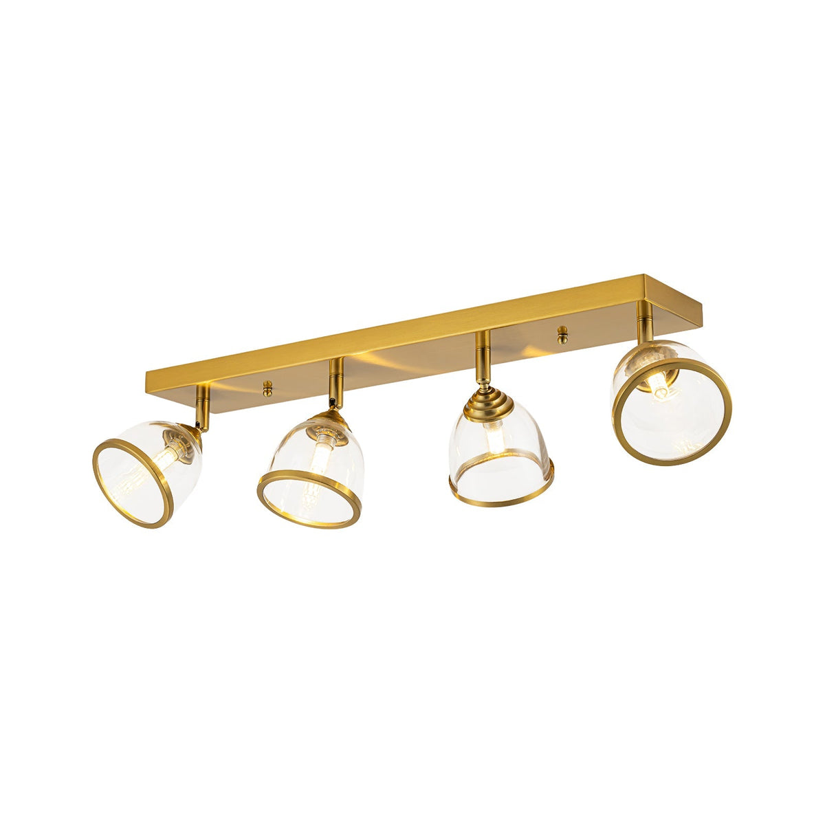 Brass Spotlight Adjustable Glass Bell Linear Semi Flush Track Light
