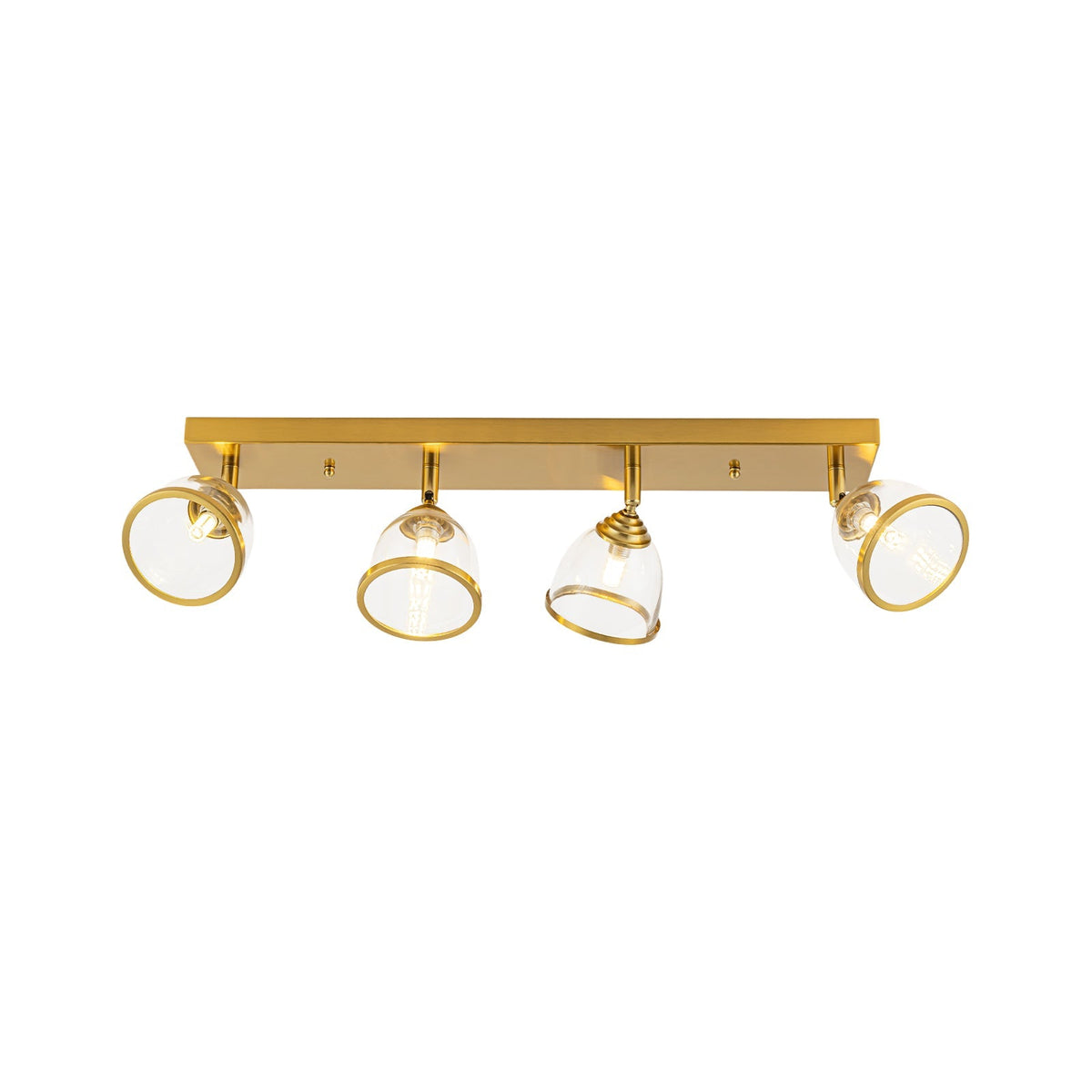 Brass Spotlight Adjustable Glass Bell Linear Semi Flush Track Light
