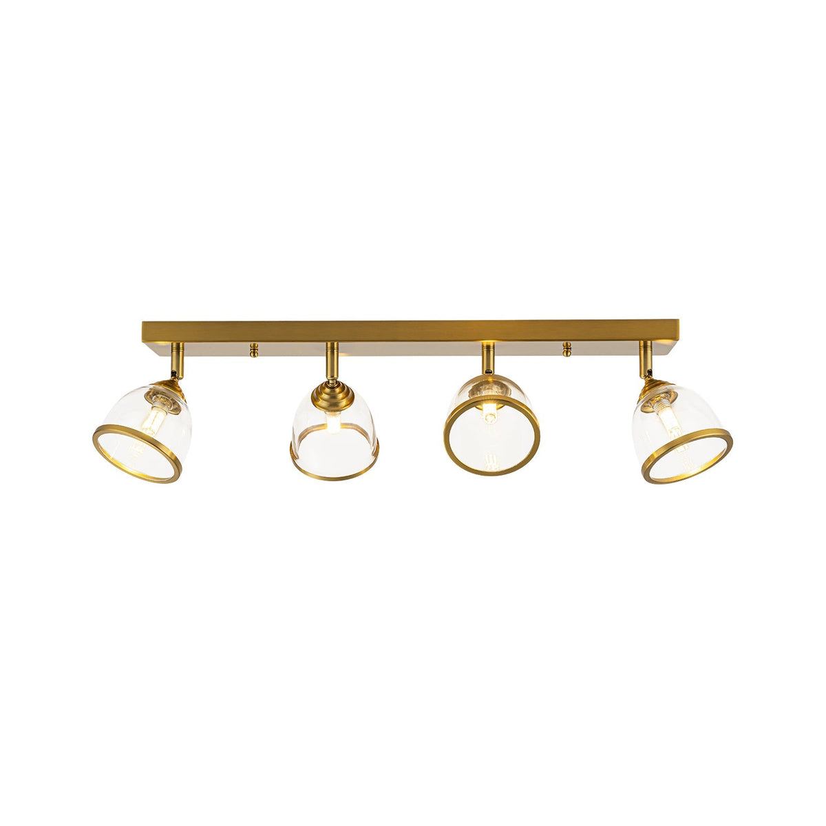 Brass Spotlight Adjustable Glass Bell Linear Semi Flush Track Light