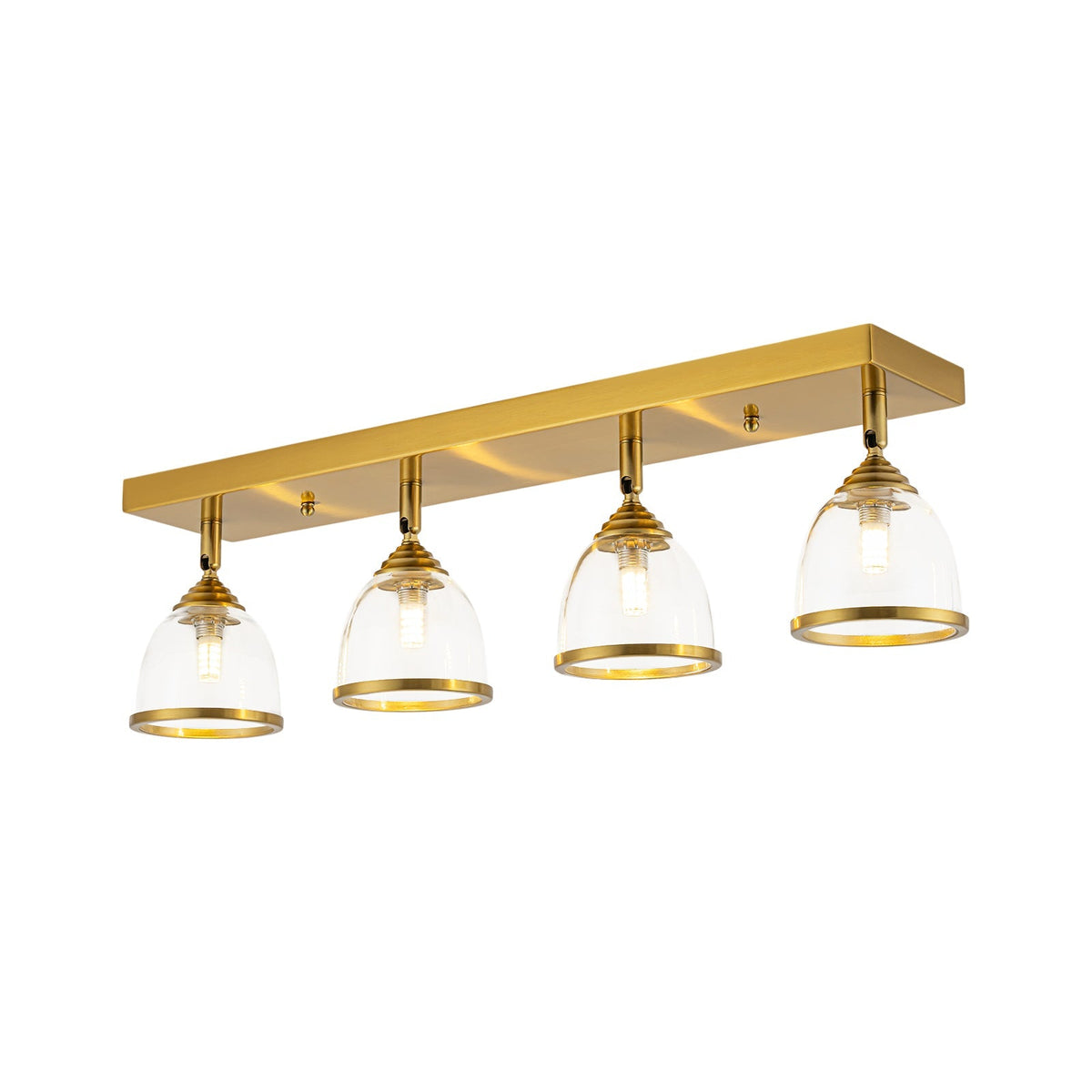 Brass Spotlight Adjustable Glass Bell Linear Semi Flush Track Light