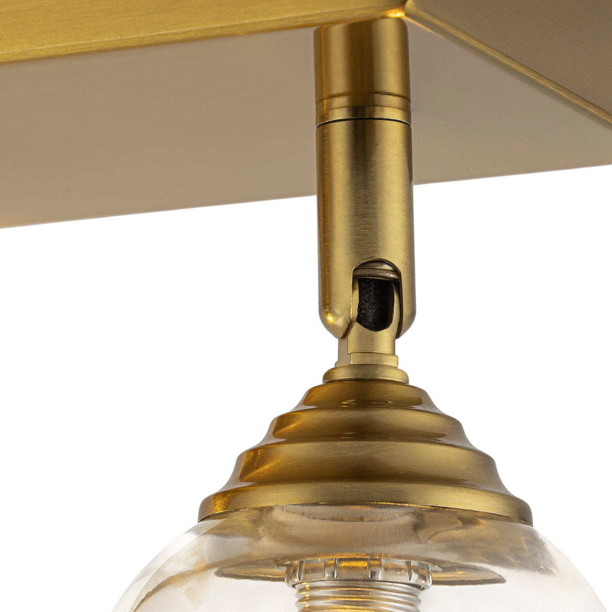 Brass Spotlight Adjustable Glass Bell Linear Semi Flush Track Light