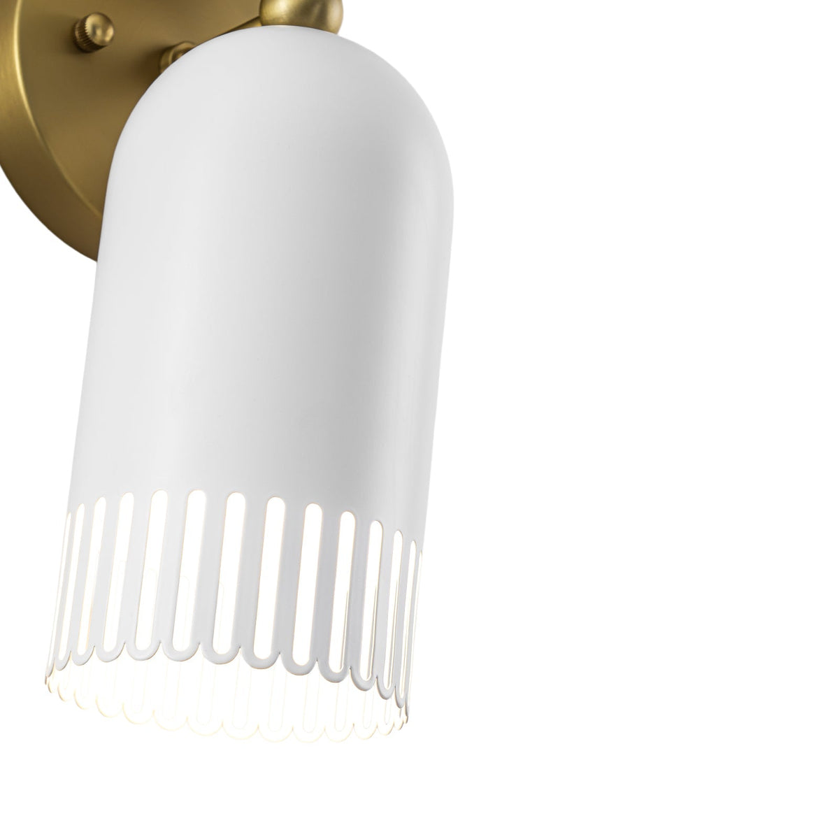 Brass White Tulip 2-Light Up Down Hourglass Vanity Wall Sconce