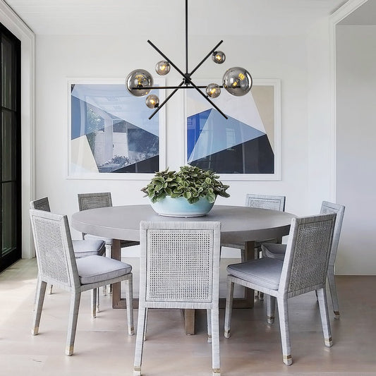 Celestial 6-Light Smoked Glass Globe Adjustable Sputnik Chandelier