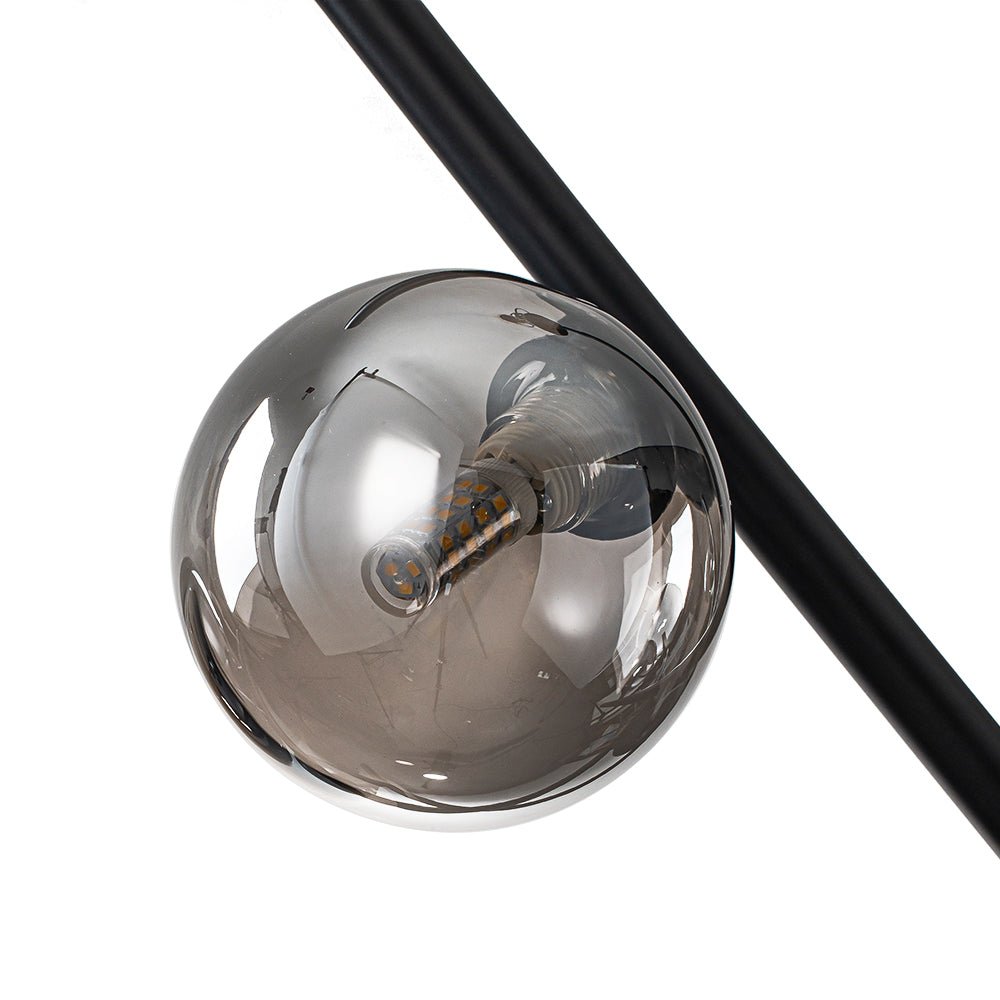 Celestial 6-Light Smoked Glass Globe Adjustable Sputnik Chandelier