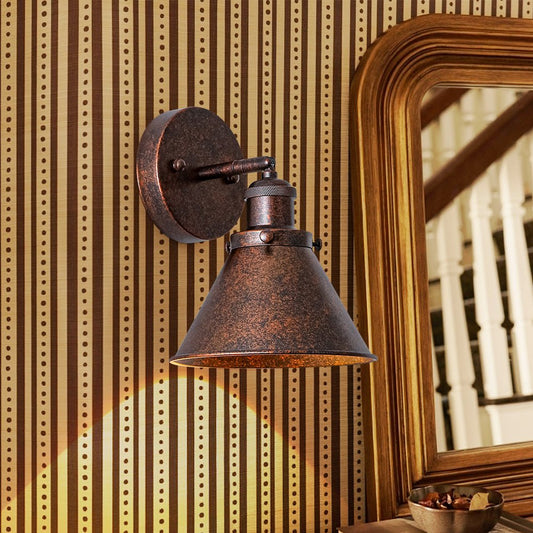 Copper Adjustable Head Cone Wall Sconce Ceiling Light