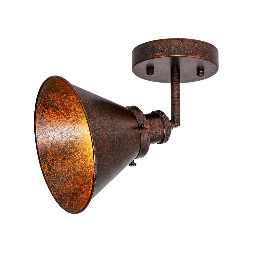 Copper Adjustable Head Cone Wall Sconce Ceiling Light