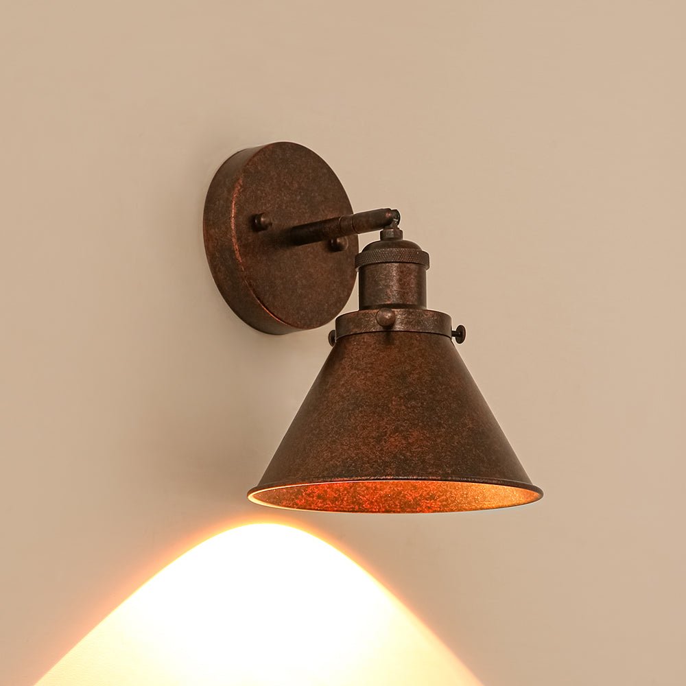 Copper Adjustable Head Cone Wall Sconce Ceiling Light