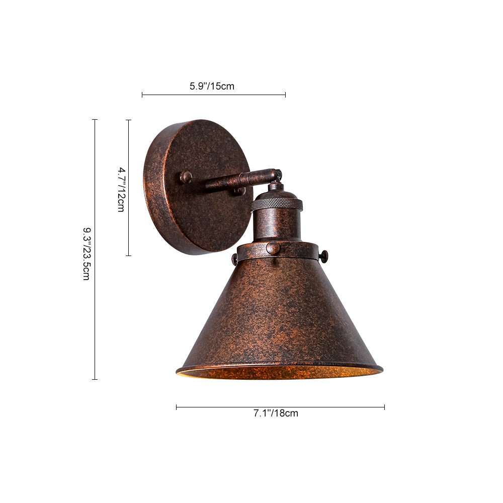 Copper Adjustable Head Cone Wall Sconce Ceiling Light