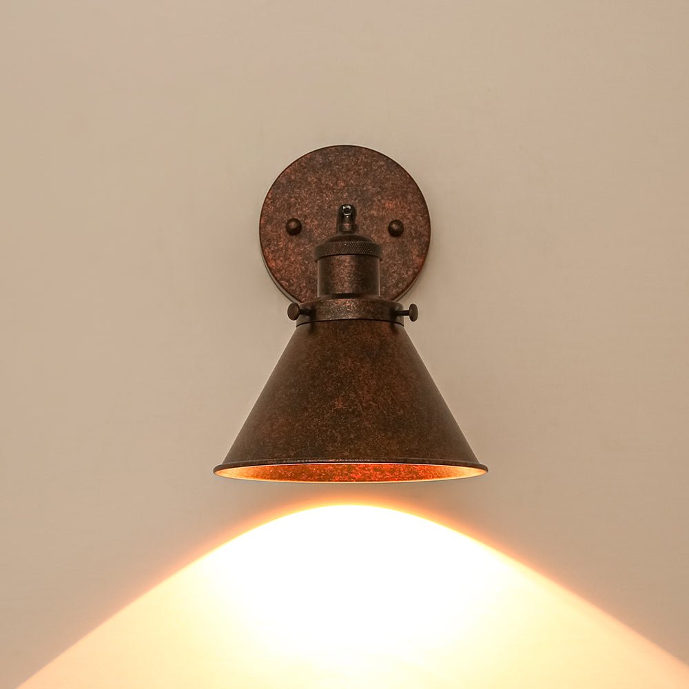 Copper Adjustable Head Cone Wall Sconce Ceiling Light