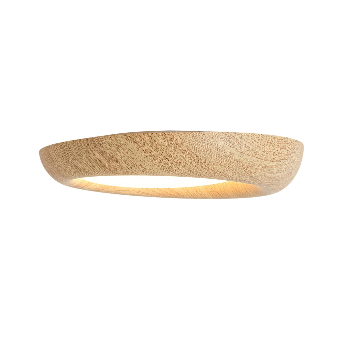Crater Rustic Wood Grain Dimmable LED Flush Mount Light
