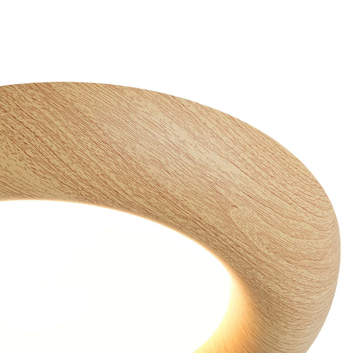 Crater Rustic Wood Grain Dimmable LED Flush Mount Light