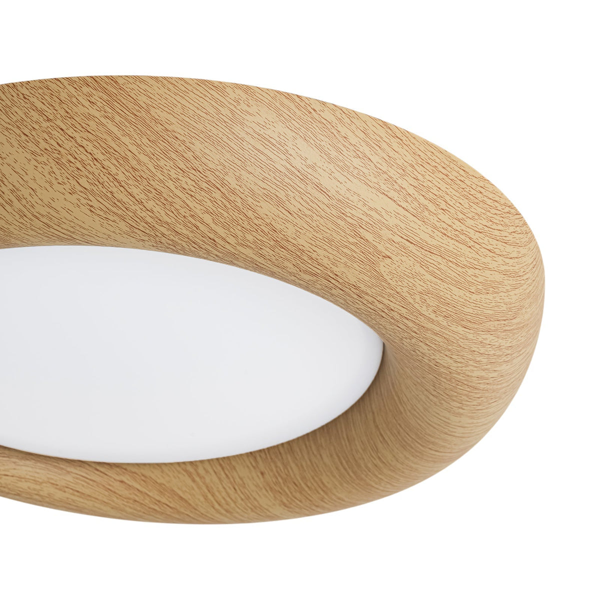 Crater Rustic Wood Grain Dimmable LED Flush Mount Light