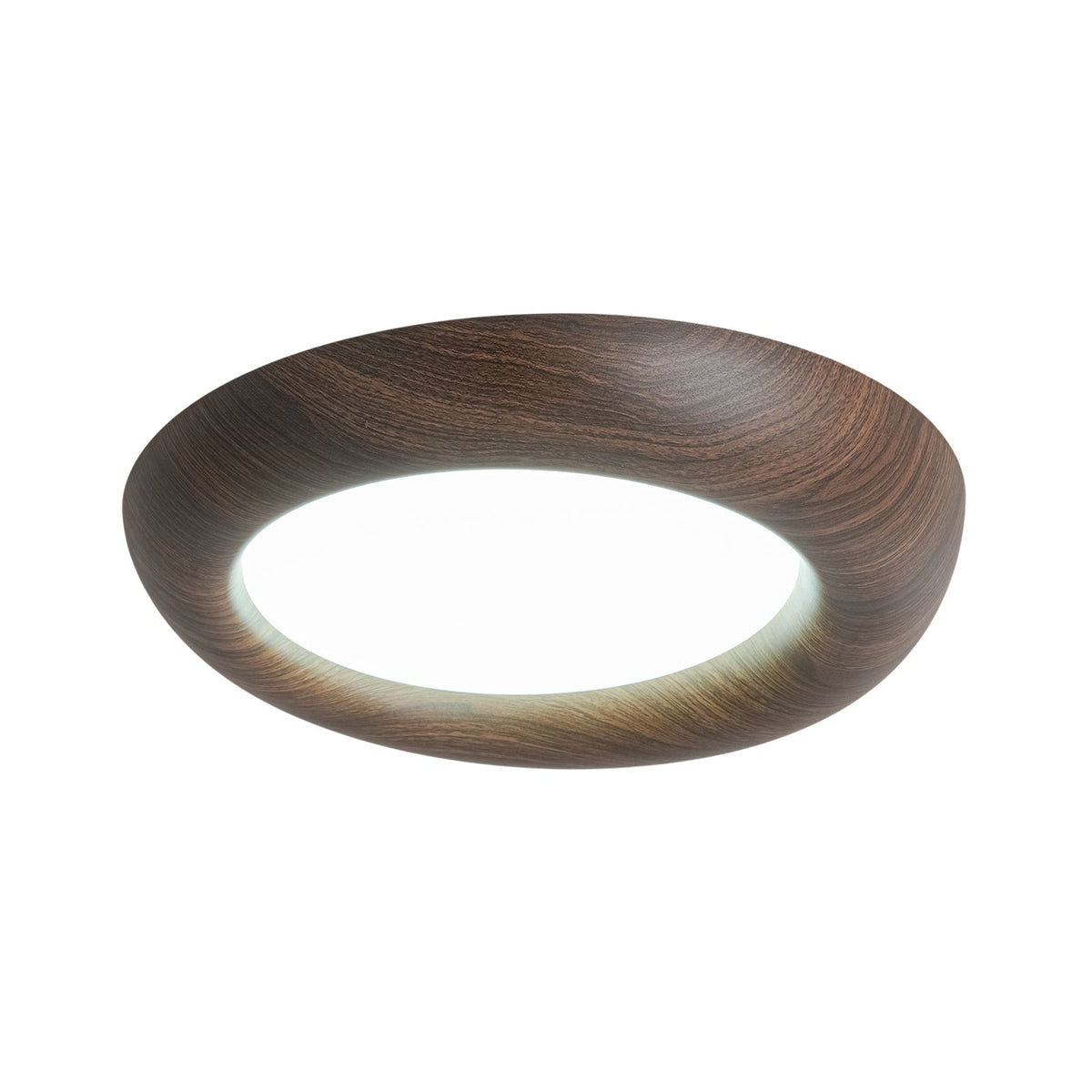 Crater Rustic Wood Grain Dimmable LED Flush Mount Light