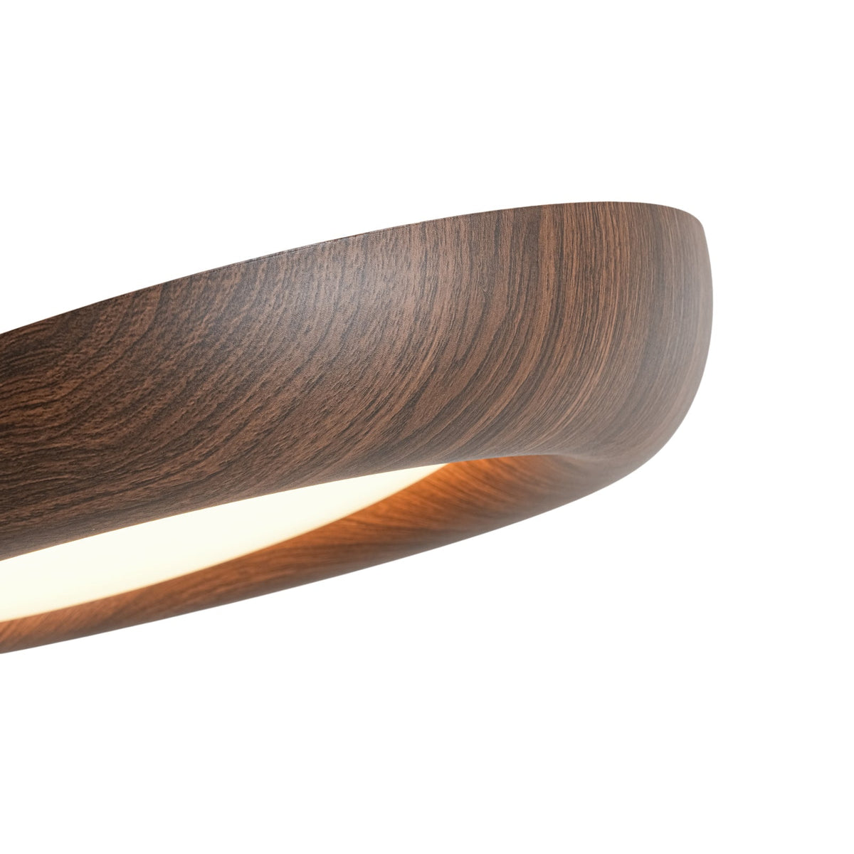 Crater Rustic Wood Grain Dimmable LED Flush Mount Light