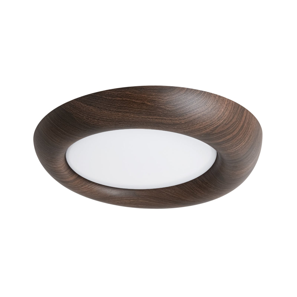 Crater Rustic Wood Grain Dimmable LED Flush Mount Light