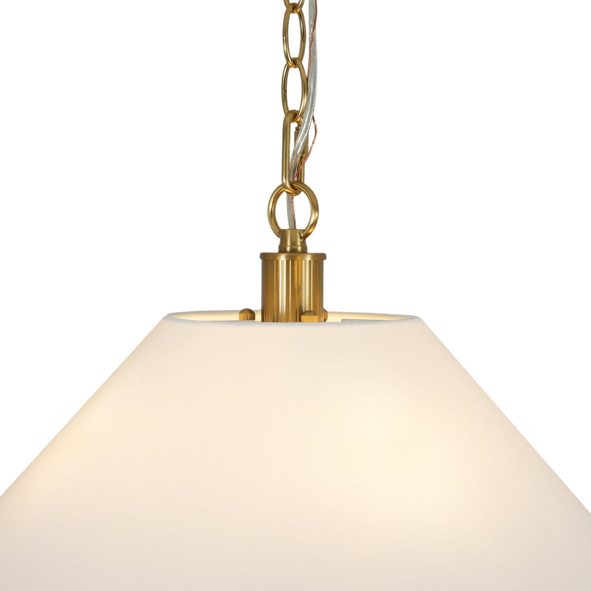 French 4-Light Candle Style Fabric Conical Cage Pendant