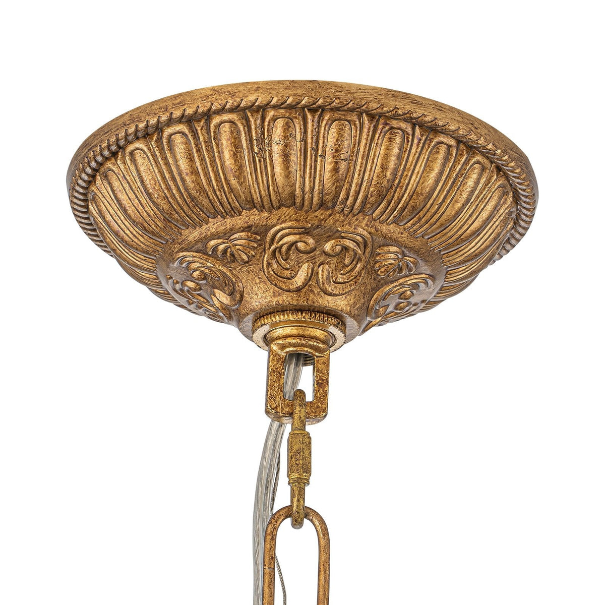 French Antique Brass Bronze Crystal Round Cage Chandelier