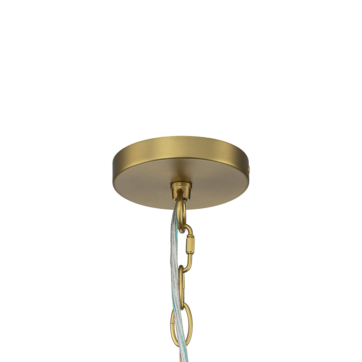 French Art Deco Brass Green Swirl Glass Round Tiered Chandelier